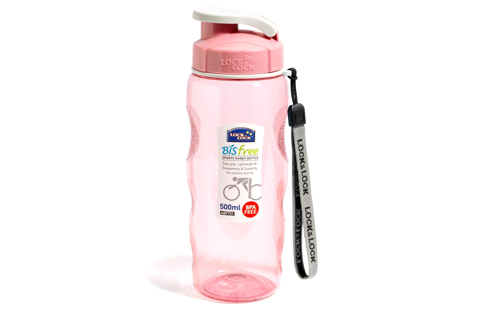 ABF721P – sportowa butelka, różowa 500 ml